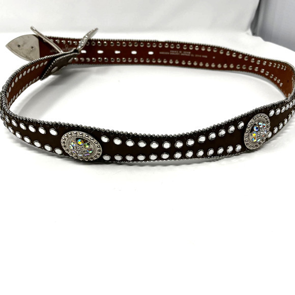 Blazin Roxx Ladies Scalloped Rhinestone Concho Belt Style N3512044 Size Medium - Picture 4 of 7